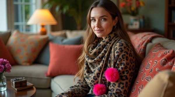 Choisir une écharpe léopard avec pompons pour un style unique et chaleureux